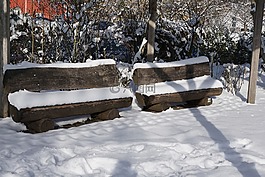 雪,冬天,银行