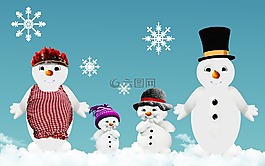 冬天,雪人,家庭