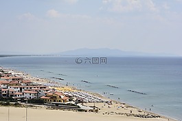 海灘,airview,夏天