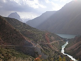 路,山,景觀