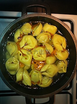 餃子,鍋,廚師