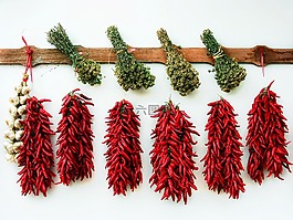 干香草,辣椒,大蒜