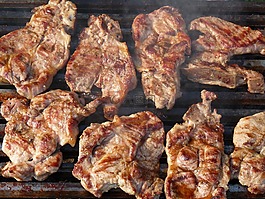 肉,烤架,食品