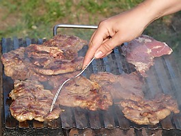 烤架,肉,食品
