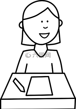 学生,办公桌,女孩