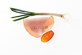 火腿,番茄,韭蔥