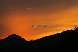 日落,太陽(yáng),多彩的日落