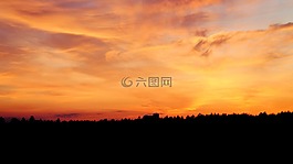 日落,豐富多彩,傍晚的天空