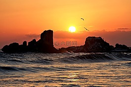 日落,海洋,宁静