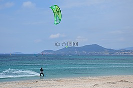 風(fēng)箏沖浪,海灘,海