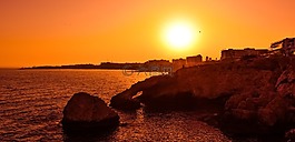 太陽,日落,巖質(zhì)海岸