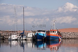 漁船,港,skudehavnen