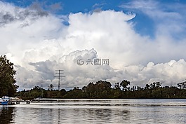 天空,景觀,云