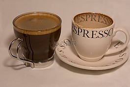 濃咖啡,杯,咖啡