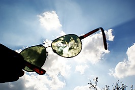 太陽鏡,天空,云