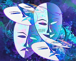 抽象,面具,圖稿