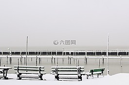 湖,雪,展望