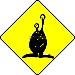 外星人,幽默,道路標志