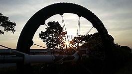 日落,車輪,自行車