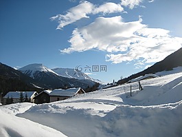 冬天,高山,雪
