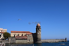 海,燈塔,法國南部海岸