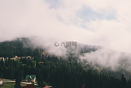 霧,空中的視圖,云