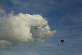 藍(lán)色的天空,天堂,云
