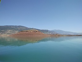 湖,反思,山