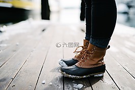 雪,靴子,冬天