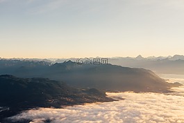 山,云,天空