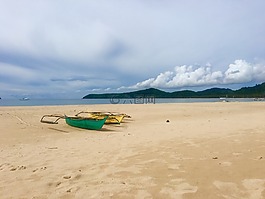海灘,船,海