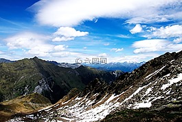 山,雪,高山