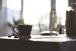 咖啡,杯,表