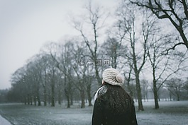 冬天,女孩,雪