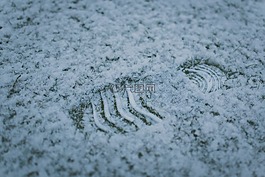 腳印,雪,冬天