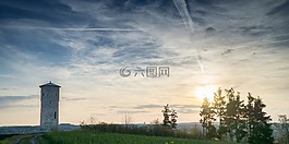 查看,藍(lán)藍(lán)的天空,塔