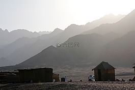 埃及,山,小木屋