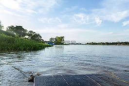 地平線,水,平靜