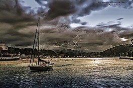 海,海灘,天空