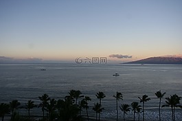 海洋,日出,海