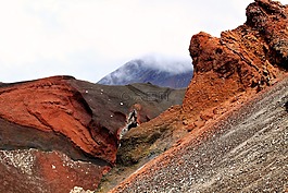 紅色,巖,山