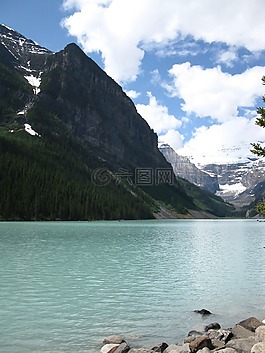 湖,加拿大,山