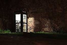 公用電話(huà)亭,夜間照片,光