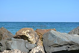 海,巖,自然