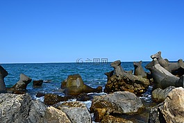 海,景觀,自然