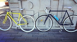 自行車,站在,騎自行車