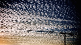 天空,日落,云的天空