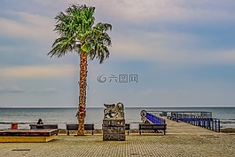 塞浦路斯,拉納卡,海濱長(zhǎng)廊