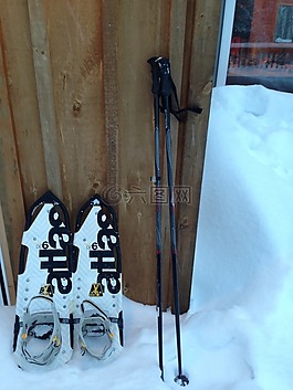 滑雪鞋,雪,冬天