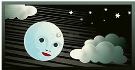 云,月亮,夜